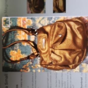 STRADA Copper Tone Hobo Bag Magnetic Closure